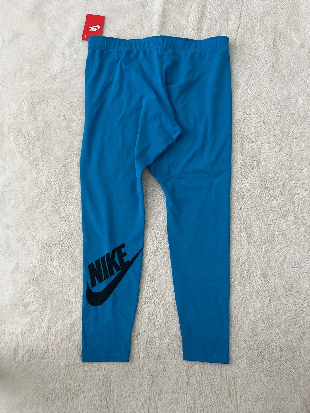 Nike Bright Blue Kids Leggings with Black Swoosh